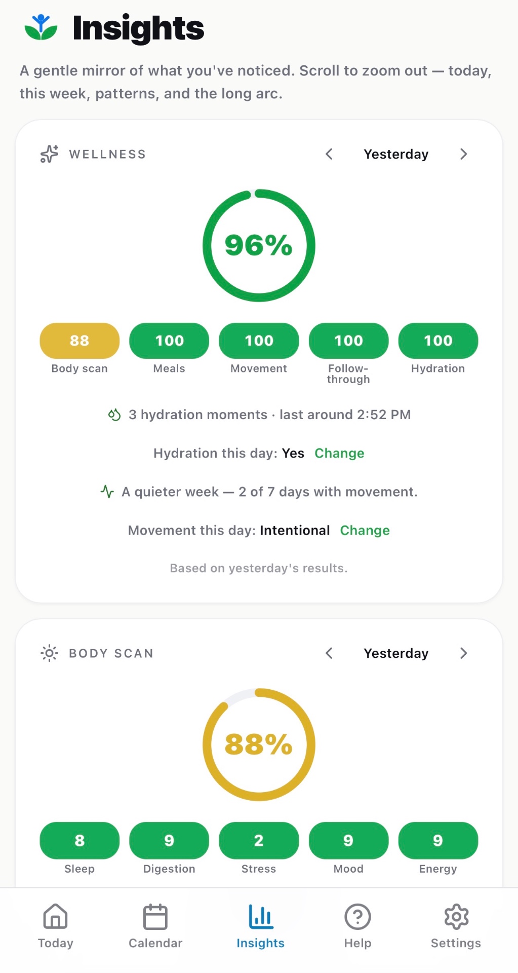 Insights — Live Healthy app screen